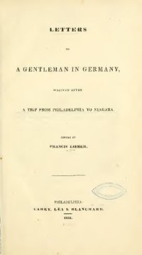 cover of the book Letters to a Gentleman in Germany, written after a trip frpm Philadelphia to Niagara