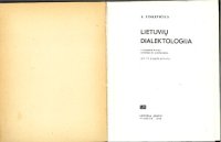 cover of the book Lietuvių dialektologija. Lyginamoji tarmių fonetika ir morfologija