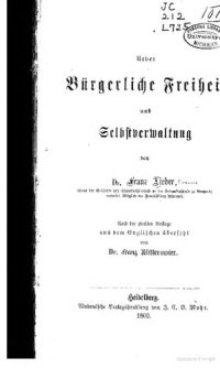 cover of the book Über bürgerliche Freiheit und Selbstverwaltung