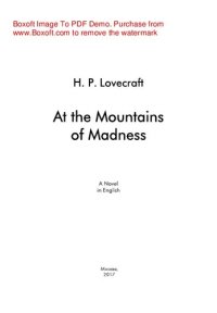 cover of the book At the Mountains of Madness