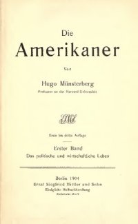 cover of the book Die Amerikaner. Erster Band: Das politische und wirtschaftliche Leben