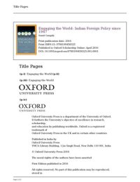 cover of the book Engaging the World: Indian Foreign Policy since 1947