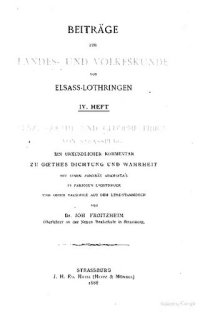 cover of the book Lenz, Goethe und Cleophe Fibich von Strassburg. Ein urkundlicher Kommentar zu Goethes Dichtung und Wahrheit