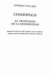 cover of the book COSMÓPOLIS: EL TRASFONDO DE LA MODERNIDAD