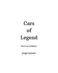 cover of the book Cars of Legend: First Cars of History