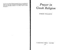 cover of the book Prayer in Greek Religion