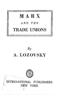 cover of the book Marx and the Trade Unions