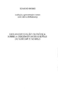 cover of the book Uma investigação filosófica sobre a origem de nossas ideias do Sublime e do Belo