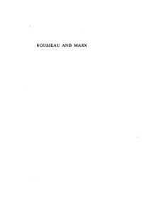 cover of the book Rousseau and Marx