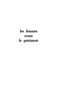 cover of the book Les femmes avant le patriarcat