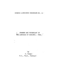 cover of the book Grammar and vocabulary of the language of Sonsorol-Tobi