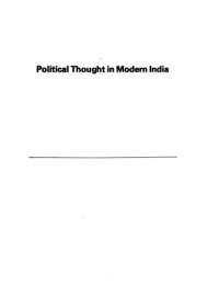 cover of the book Political thought in modern India