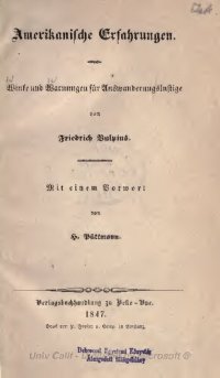 cover of the book Amerikanische Erfahrungen. Winke und Warnungen für Auswanderungslustige