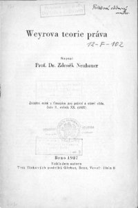 cover of the book Weyrova teorie práva