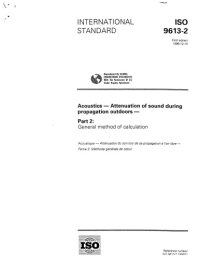 cover of the book Acoustics - Attenuation of sound during propagation outdoors Part 2: General Method of calculation