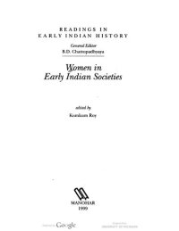 cover of the book Women in early Indian societies