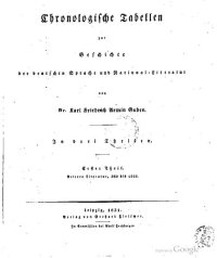 cover of the book Chronologische Tabellen zur Geschichte der deutschen Sprache und National-Literatur