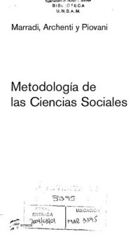 cover of the book Metodología de las ciencias sociales