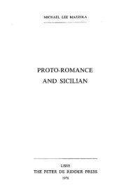 cover of the book Proto-Romance and Sicilian