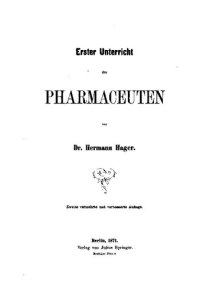 cover of the book Erster Unterricht des Pharmaceuten in 99 Lectionen