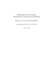 cover of the book Mathematics for physicists - Instructors' manual (solution to even numbered problems)