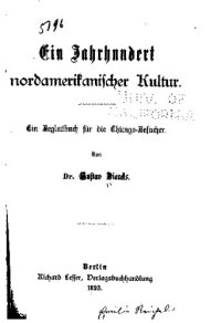 cover of the book Ein Jahrhundert nordamerikanischer Kultur