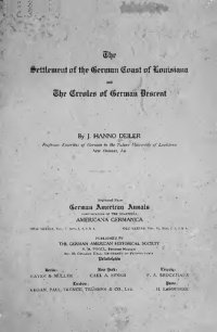 cover of the book The Settlement of the German Coast of Louisiana and The Creoles of German Descent