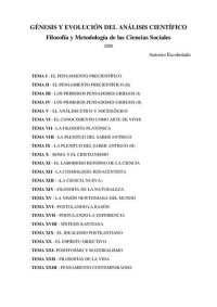 cover of the book Génesis y evolución del análisis científico. Filosofía y Metodología de las Ciencias Sociales