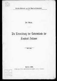 cover of the book Die Entwicklung der Geheimbünde der Kwakiutl-Indianer