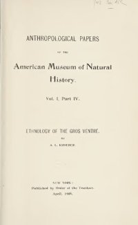 cover of the book Ethnology of the Gros Ventre