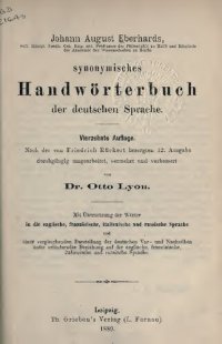 cover of the book Johann August Eberhards synonymisches Handwörterbuch der deutschen Sprache