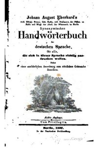 cover of the book Synonymisches Handwörterbuch der deutschen Sprache für alle, die sich in dieser Sprache richtig ausdrucken wollen