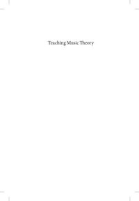 cover of the book Teaching Music Theory: new voices and approaches