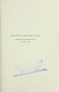 cover of the book Plato's Cretan City: A Historical Interpretation of the Laws