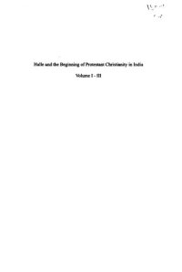 cover of the book Halle and the Beginning of Protestant Christianity in India