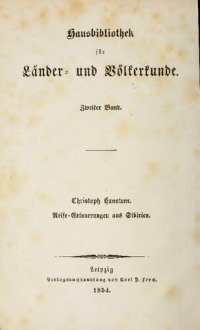 cover of the book Reise-Erinnerungen aus Sibirien