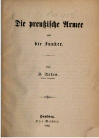 cover of the book Die preußische Armee und die Junker