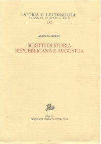 cover of the book Scritti di storia repubblicana e augustea