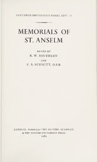 cover of the book Memorials of St. Anselm