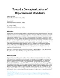 cover of the book Toward a Conceptualization of Organizational Modularity