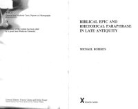 cover of the book Biblical Epic and Rhetorical Paraphrase in Late Antiquity