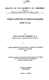 cover of the book German Literature in American Magazines prior to 1846