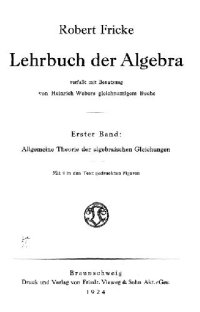 cover of the book Lehrbuch der Algebra