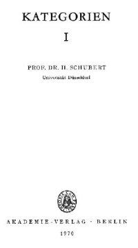 cover of the book Kategorien I. 