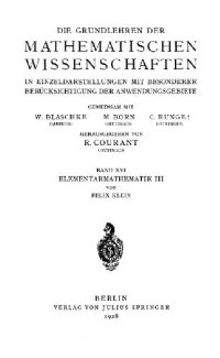 cover of the book Elementarmathematik vom hoeheren Standpunkte aus