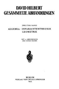 cover of the book Gesammelte Abhandlungen. Algebra, Invariantentheorie, Geometrie