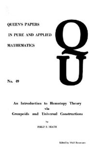 cover of the book An introduction to homotopy theory via groupoids and universal constructions