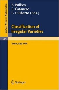 cover of the book Classification of Irregular Varieties: Minimal Models and Abelian Varieties. Proceedings of a Conference held in Trento, Italy, 17–21 December, 1990