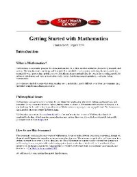 cover of the book Getting started with mathematica