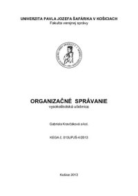 cover of the book Organizačné správanie: vysokoškolská učebnica